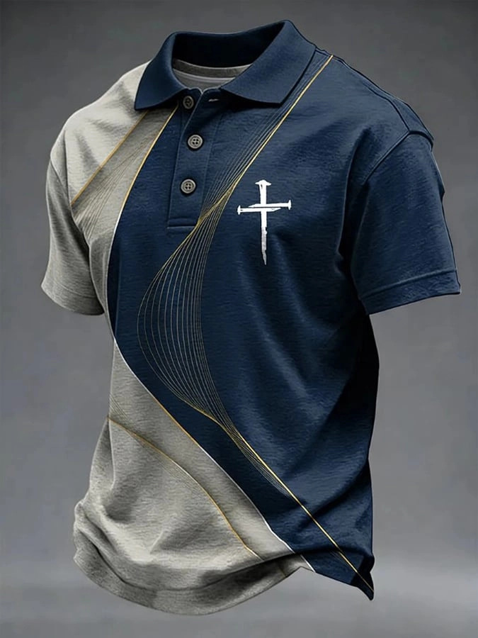Men's American 250th Anniversary Print Casual Polo Shirt