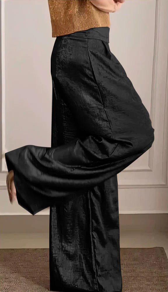 Women's Smooth Satin Half-sleeved Top and Pant Suit Two-piece-Comfort & Reliable
