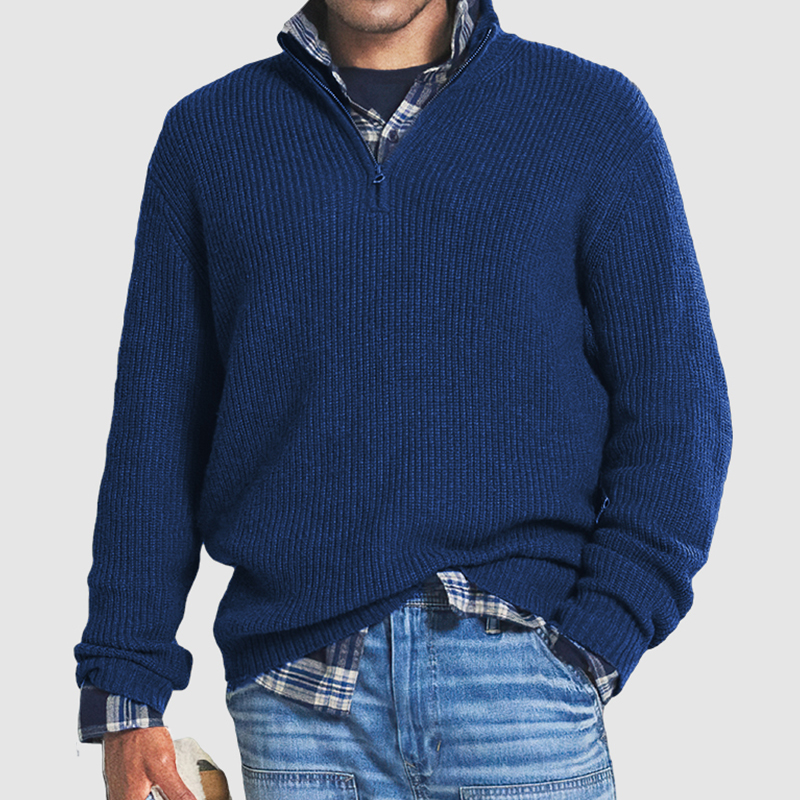 Men's Cashmere Business Casual Zipper Sweater-Comfort & Reliable