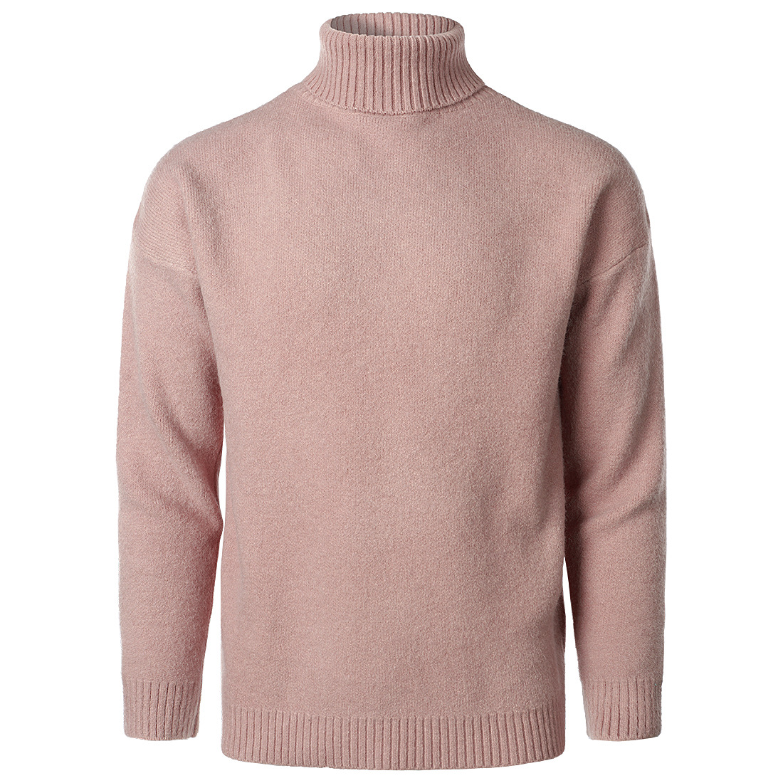 Men's Solid Color High Collar Casual Loose Cashmere Sweater-Comfort & Reliable