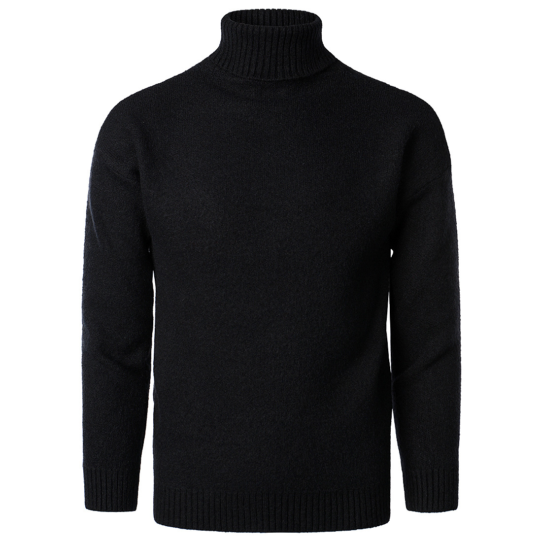 Men's Solid Color High Collar Casual Loose Cashmere Sweater-Comfort & Reliable