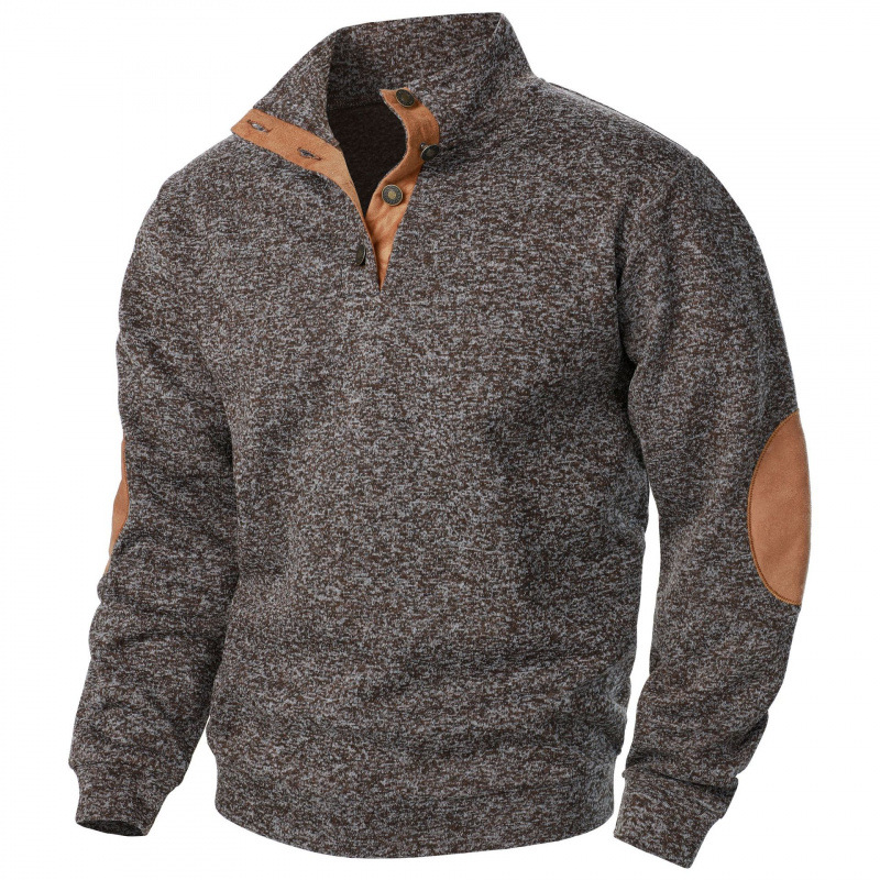 New Men's Stand Collar Joint Stitching Casual Jacquard Cardigan Sweater-Comfort & Reliable
