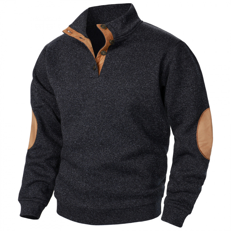 New Men's Stand Collar Joint Stitching Casual Jacquard Cardigan Sweater-Comfort & Reliable