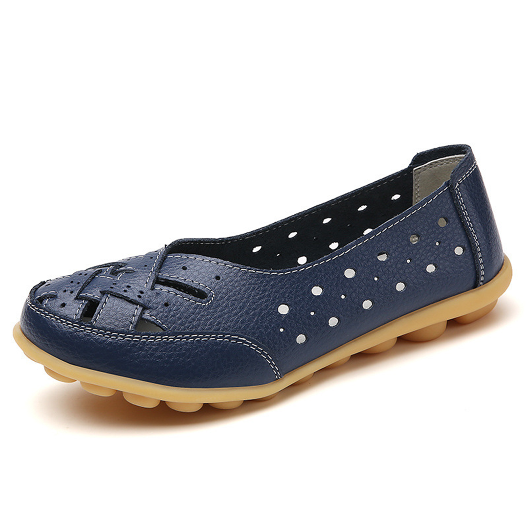 Women's Daily Breathable Wide Toe Box Slip-On Leather Orthopedic Shoes-Comfort & Reliable