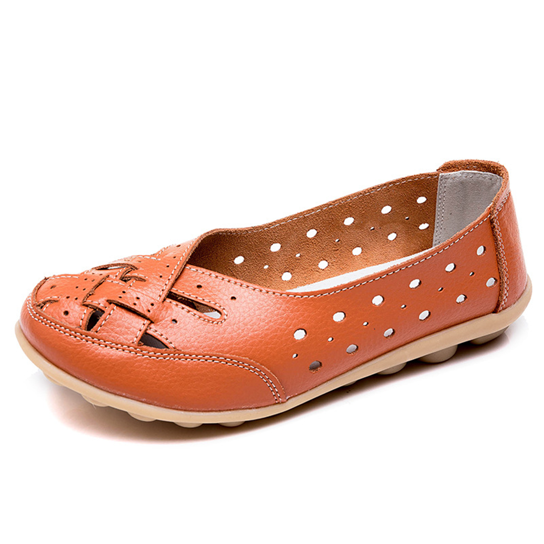 Women's Daily Breathable Wide Toe Box Slip-On Leather Orthopedic Shoes-Comfort & Reliable