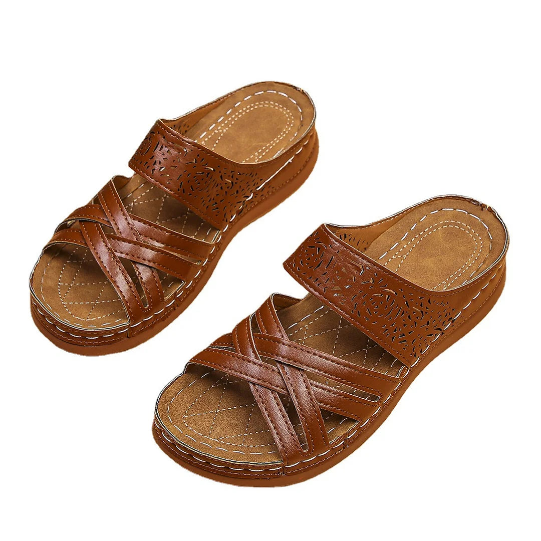 Summer new bone orthopedic arch support leather sandals-Comfort & Reliable