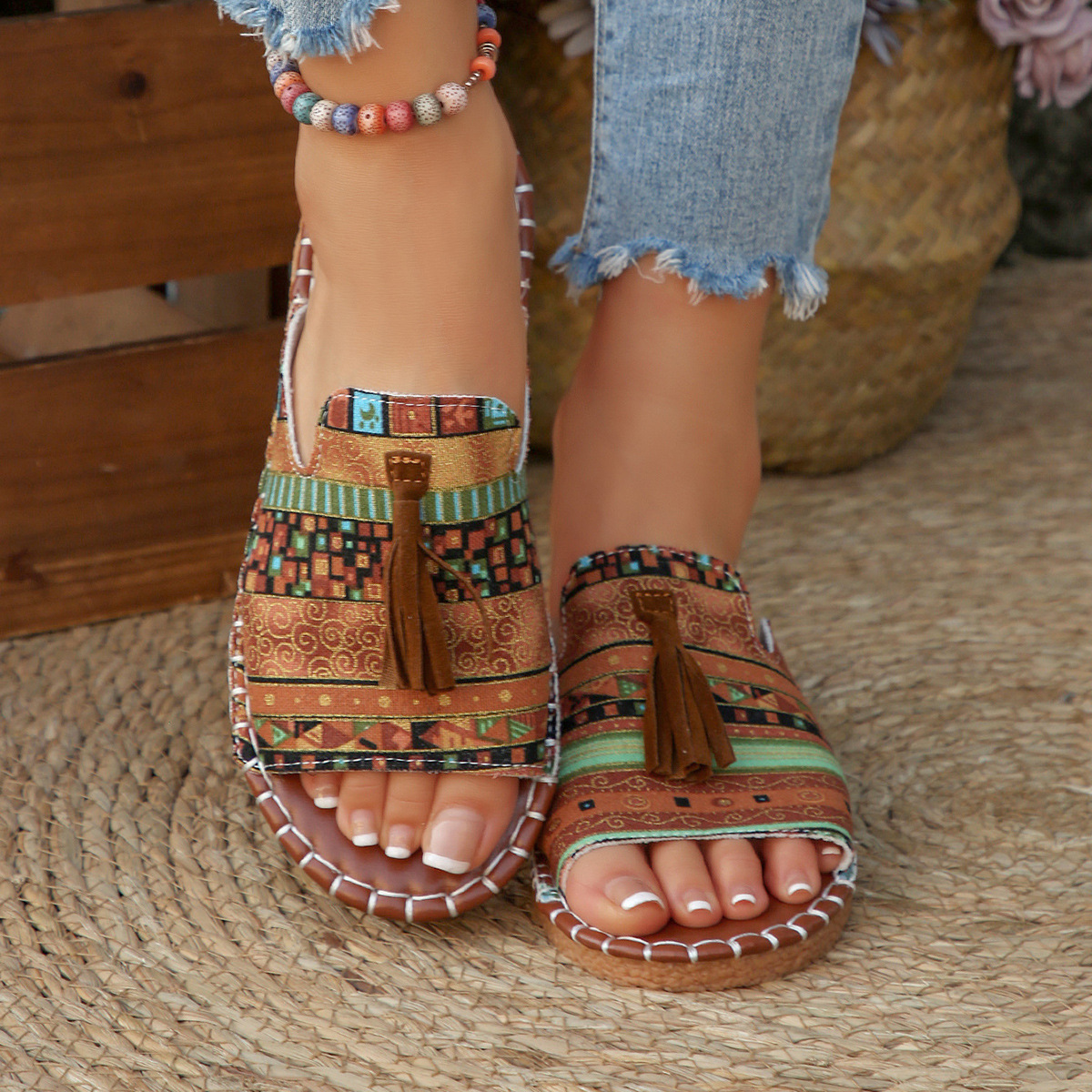 🔥Last Day Promotion 50% OFF - Women's Comfortable Tassel Flat Sandals-Comfort & Reliable