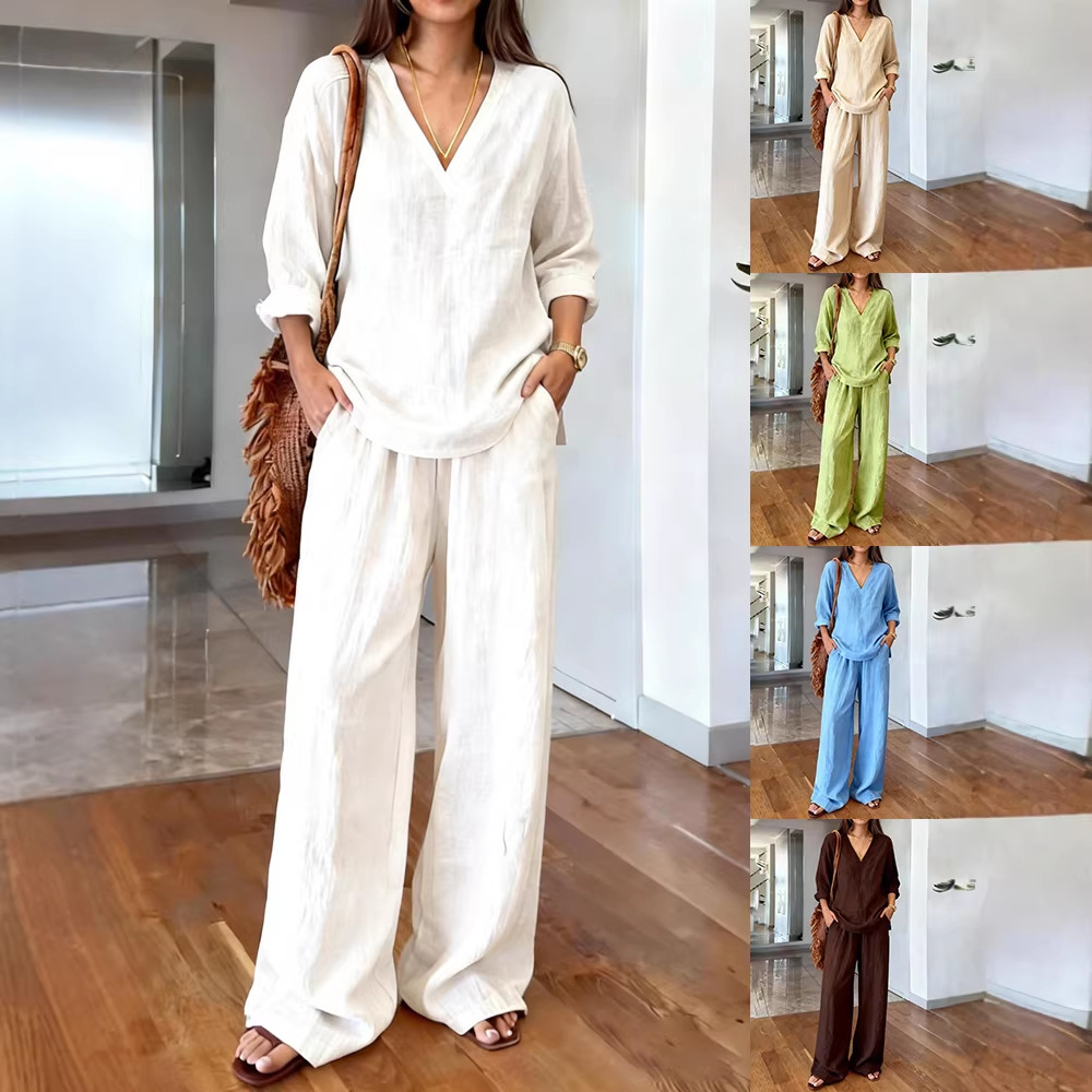 Long-sleeved shirt and trousers set