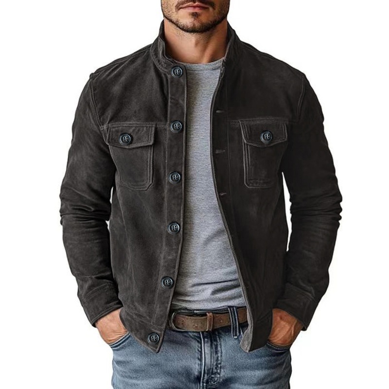 Men’s Vintage Suede-Look Utility Jacket Rugged Character. Clean Everyday Style.
