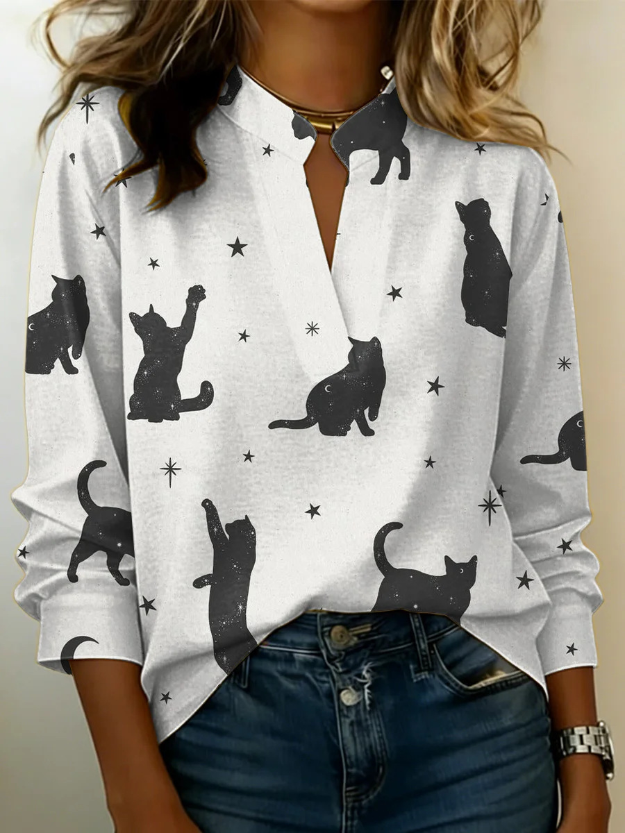 Minimalist V-neck Cotton Shirt Top