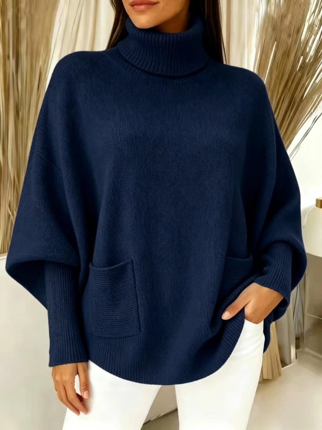 🎄 New Arrivals🔥Women's Fashionable Casual Solid-Color High-Neck Sweater