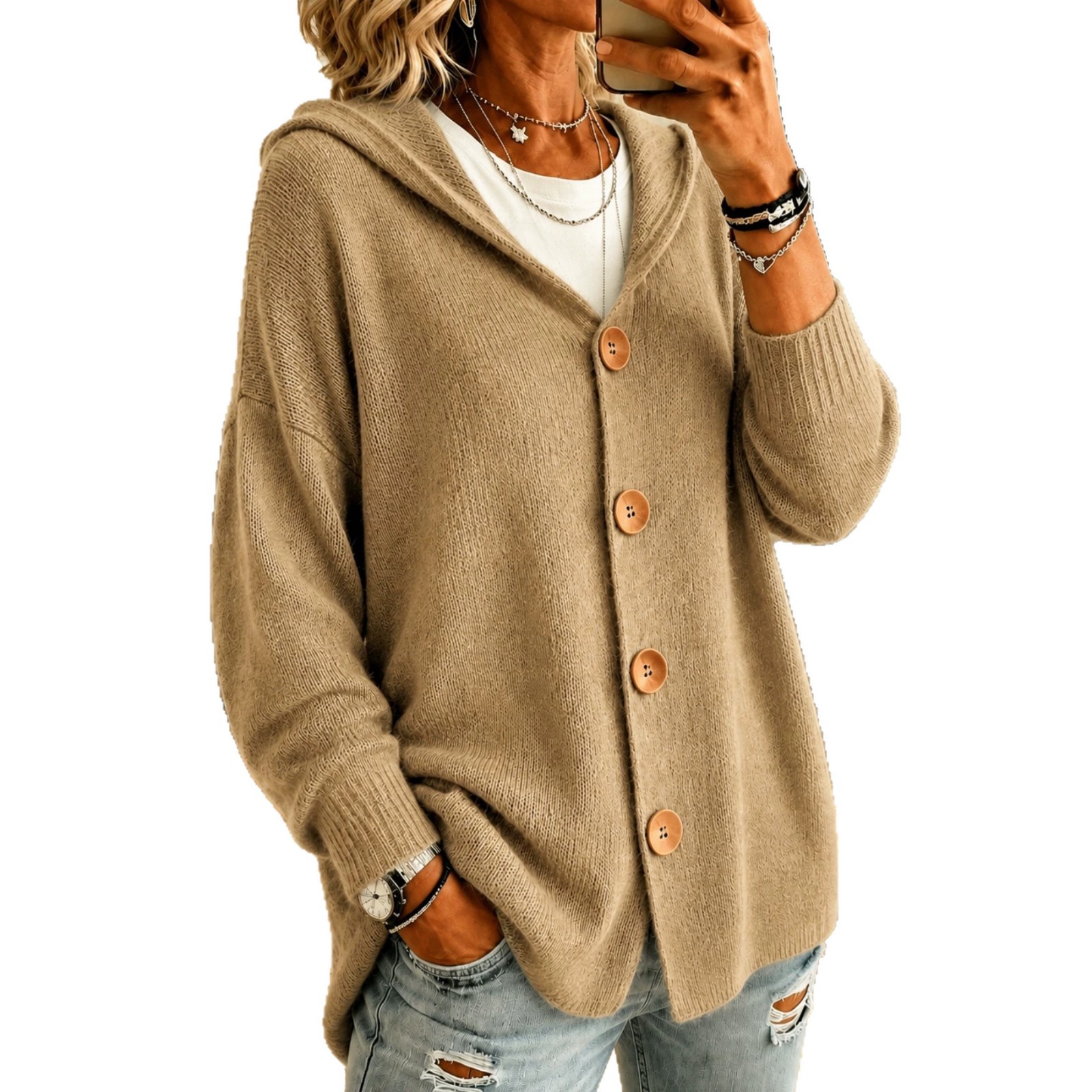 Women’s Relaxed Hooded Knit Cardigan——Comfort You’ll Reach for Again and Again