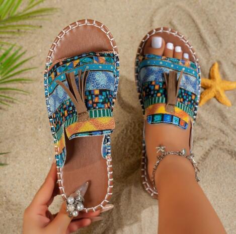 🔥Last Day Promotion 50% OFF - Women's Comfortable Tassel Flat Sandals-Comfort & Reliable