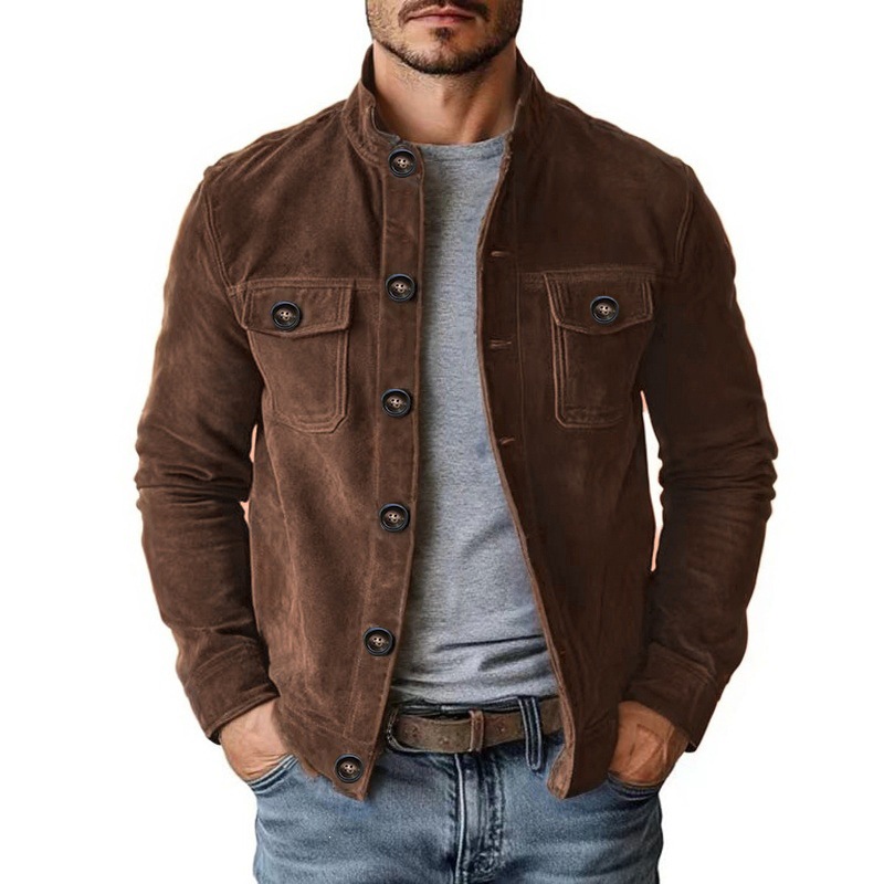 Men’s Vintage Suede-Look Utility Jacket Rugged Character. Clean Everyday Style.