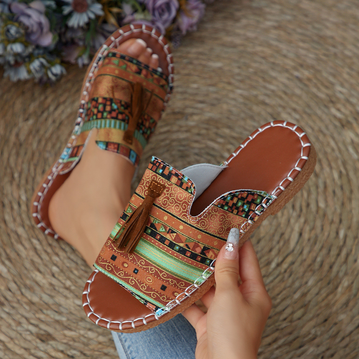 🔥Last Day Promotion 50% OFF - Women's Comfortable Tassel Flat Sandals-Comfort & Reliable