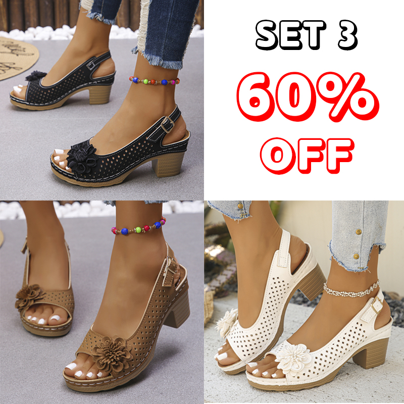 🔥Best Seller-Last Day Sale 60% OFF🔥 Buckled Square Heel Sandals for Women-Comfort & Reliable