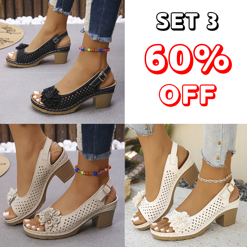 🔥Best Seller-Last Day Sale 60% OFF🔥 Buckled Square Heel Sandals for Women-Comfort & Reliable