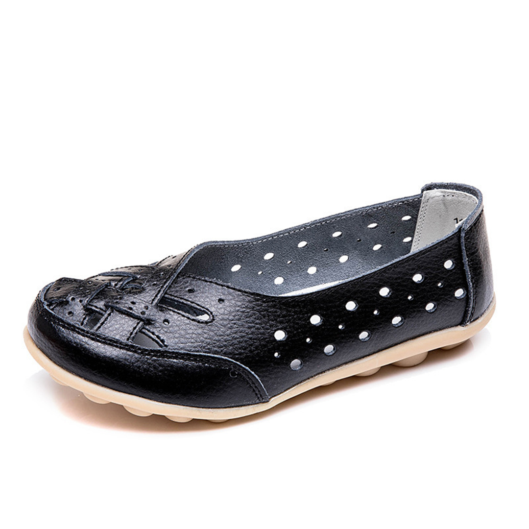 Women's Daily Breathable Wide Toe Box Slip-On Leather Orthopedic Shoes-Comfort & Reliable
