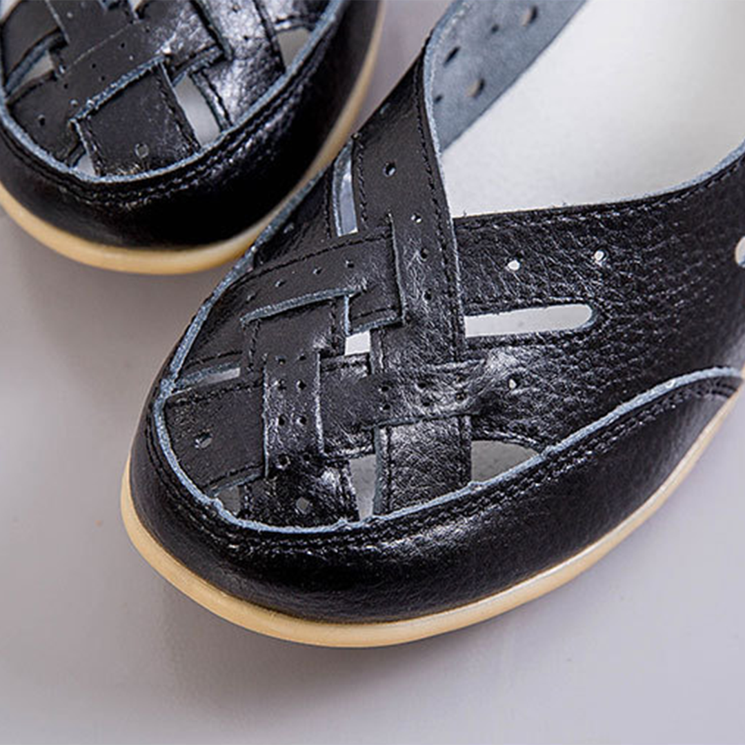 Women's Daily Breathable Wide Toe Box Slip-On Leather Orthopedic Shoes-Comfort & Reliable