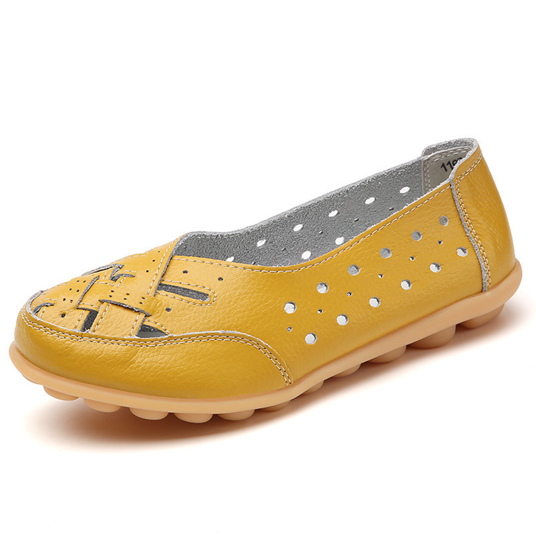 Women's Daily Breathable Wide Toe Box Slip-On Leather Orthopedic Shoes-Comfort & Reliable