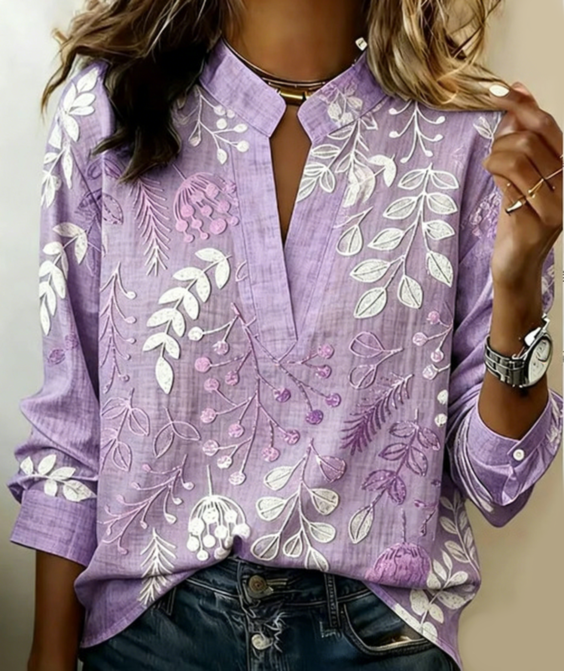Minimalist V-neck Cotton Shirt Top