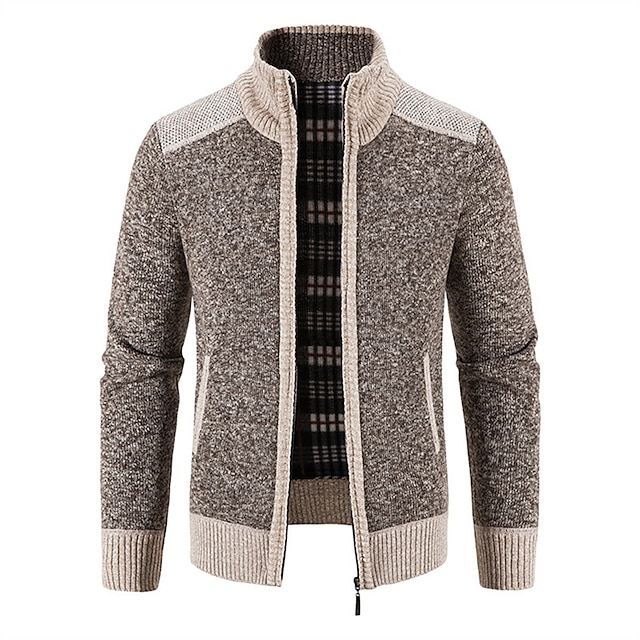 Men's Stand Collar Zipper Cashmere Jacket-Comfort & Reliable