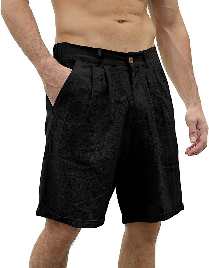 Men's Shorts Linen Shorts Summer Shorts Beach Shorts Pocket Plain Comfort Breathable Outdoor-Comfort & Reliable