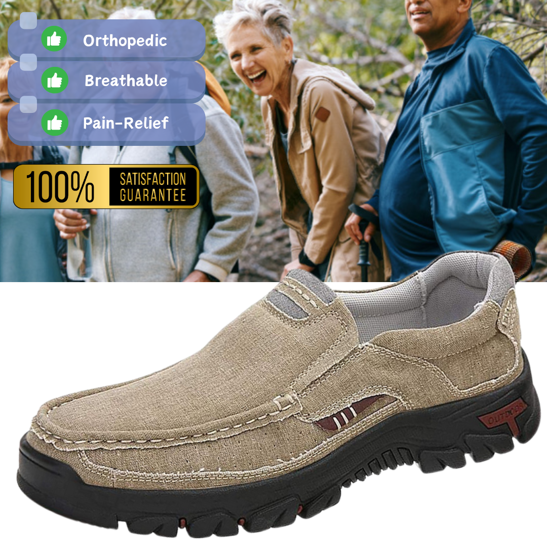 Mens Round Toe Canvas Slip-On Loafers antiskid Walking Casual Shoes-Comfort & Reliable