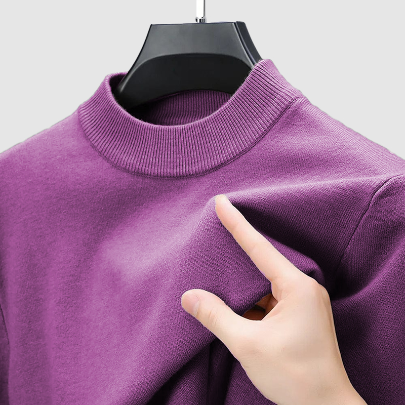 Men's Basic Bottom Cashmere Sweater-Comfort & Reliable