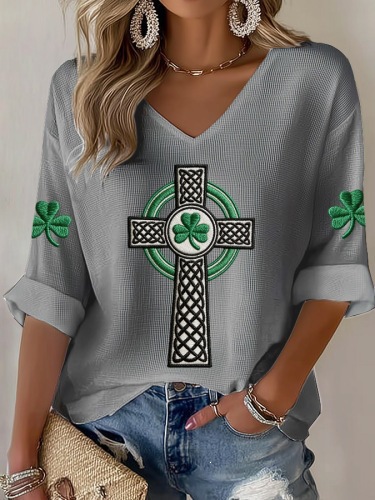 Women's American 250th Anniversary Three-Quarter Sleeve V-Neck Top