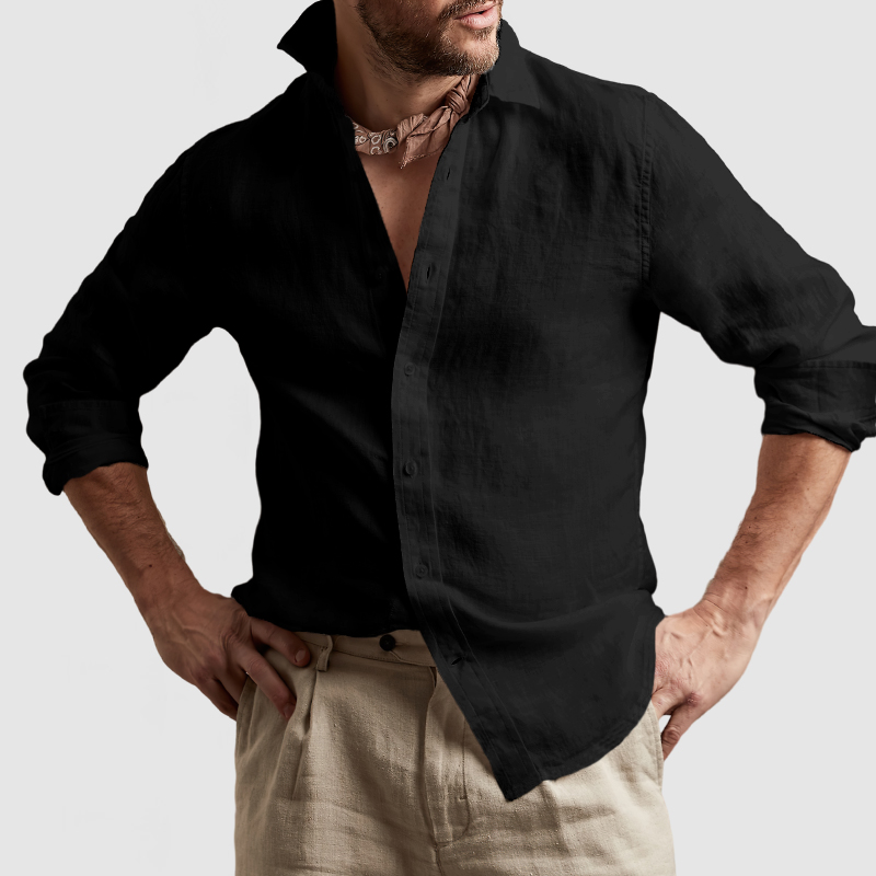 Gentleman's Casual Cotton Linen Shirt-Comfort & Reliable