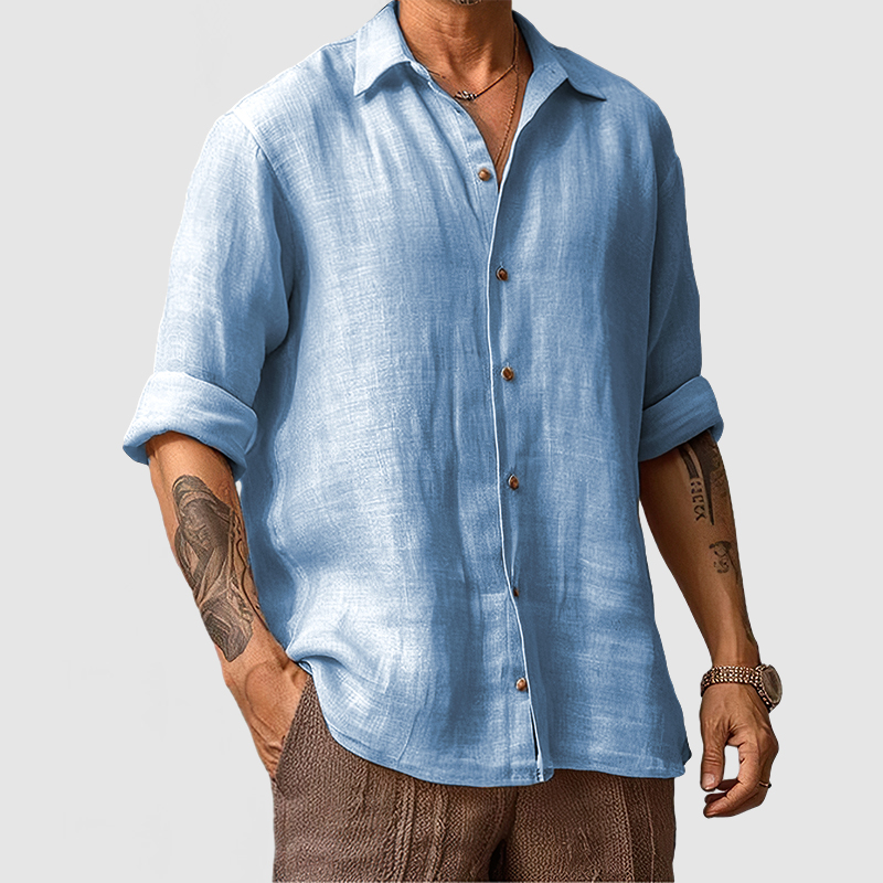 Men's Casual Beach Seaside Cotton Linen Shirt-Comfort & Reliable