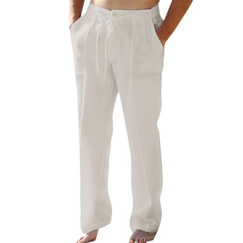 Men's Linen Pants Trousers Summer Pants With Pocket-Comfort & Reliable