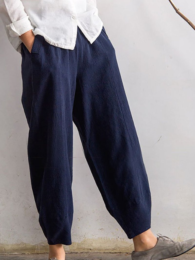 Women's Pure Color Elegant Casual Cotton Pants-Comfort & Reliable