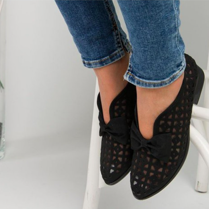 Hollow Bowknot Breathable Casual and comfortable Flat Shoes-Comfort & Reliable