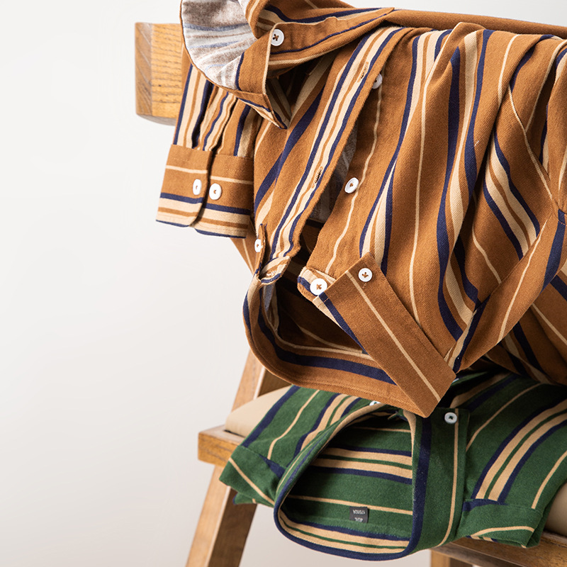 Men's cotton striped shirt-Comfort & Reliable