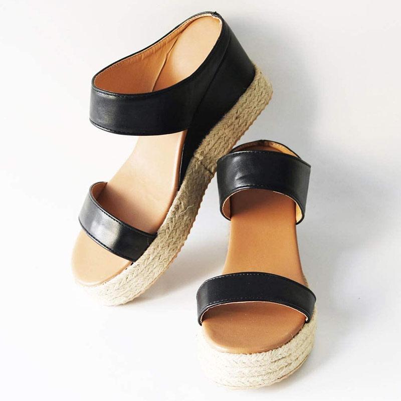 Womens Platform Wedge Sandals High Heel Slip-on Open Toe Slides-Comfort & Reliable