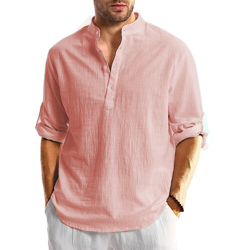 Men's  Linen Casual Long Sleeve Shirt-Comfort & Reliable
