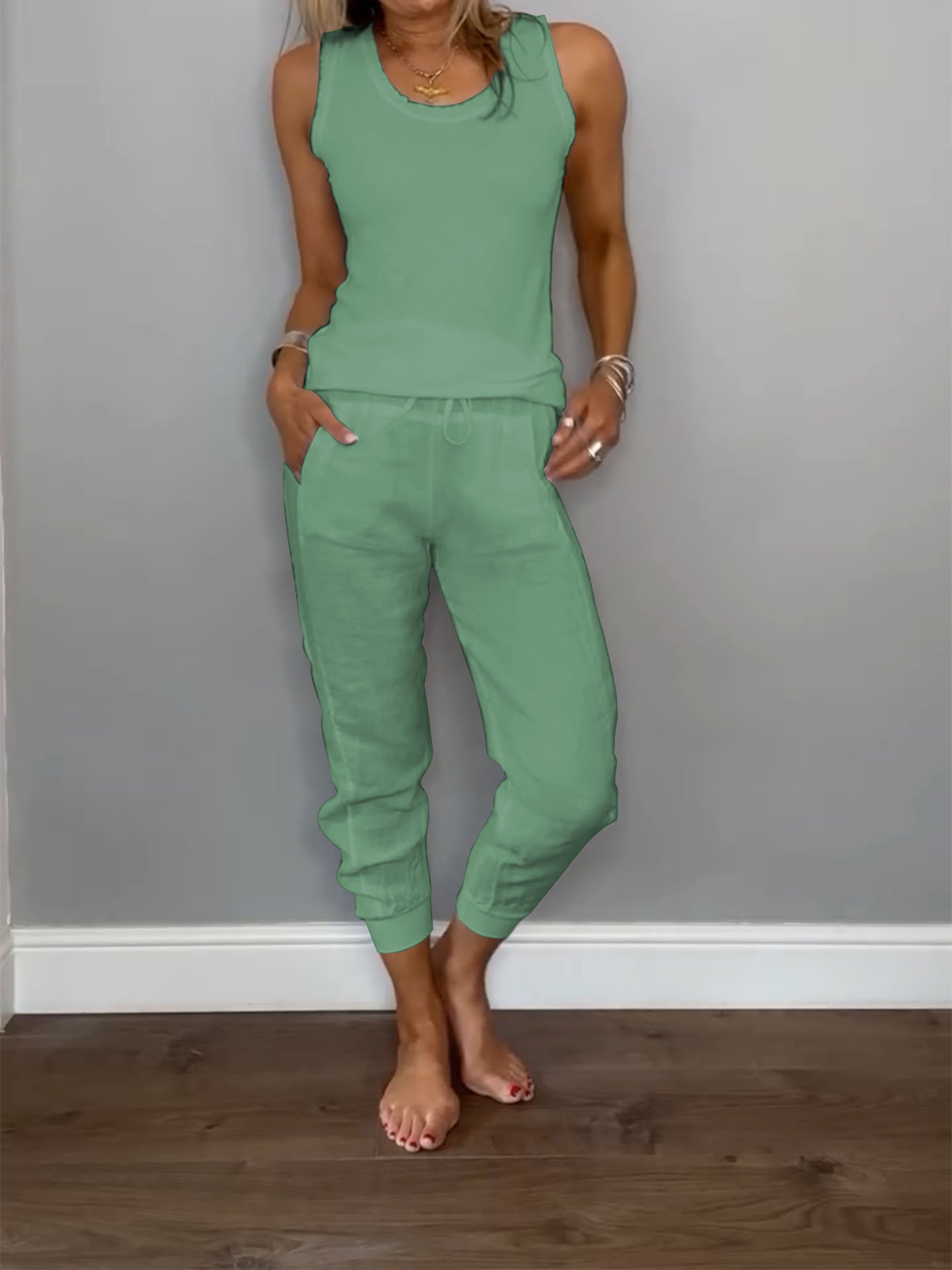 Women's Cotton and Linen Casual Two-piece Set-Comfort & Reliable