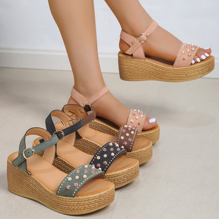 Women's Ankle Strap Buckle Leather Casual Comfortable Sandals-Comfort & Reliable