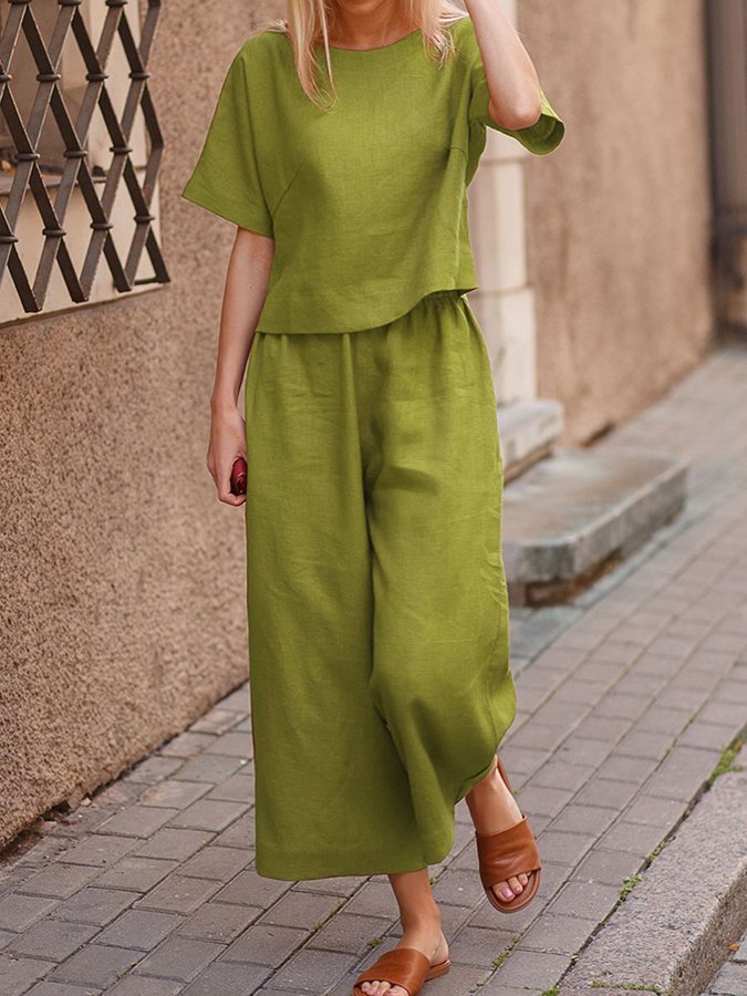Women's Solid Color Fashion Leisure Suit Two-piece Set Suit-Comfort & Reliable
