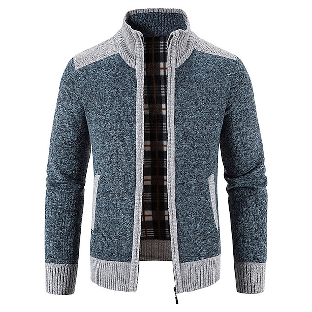Men's Stand Collar Zipper Cashmere Jacket-Comfort & Reliable