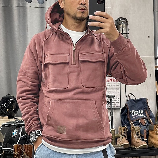 Men's Hoodie Quarter Zip Hoodie Tactical Hoodie-Comfort & Reliable