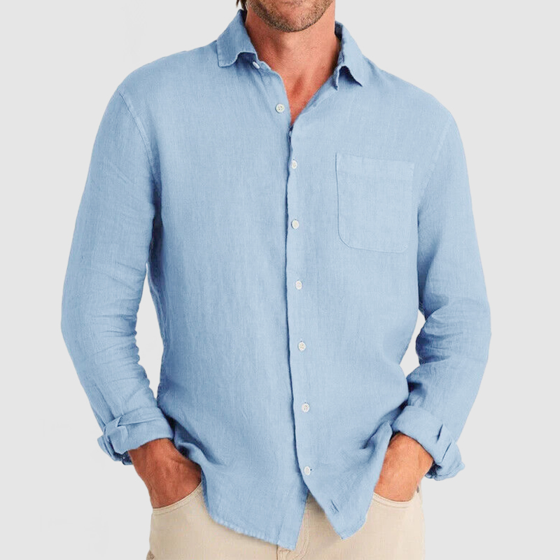 Gentleman Simple Temperament Cotton Linen Shirt-Comfort & Reliable