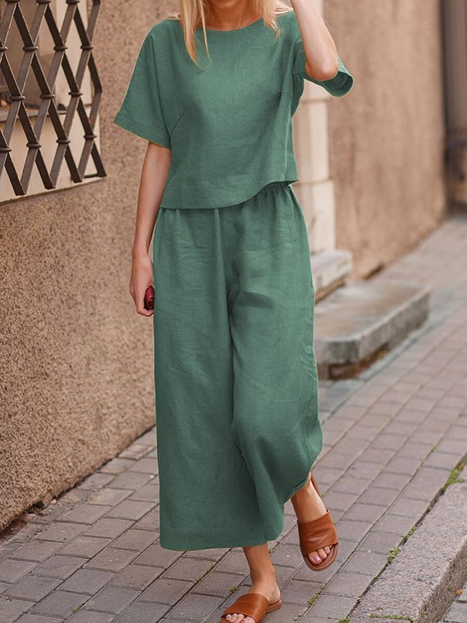 Women's Solid Color Fashion Leisure Suit Two-piece Set Suit-Comfort & Reliable