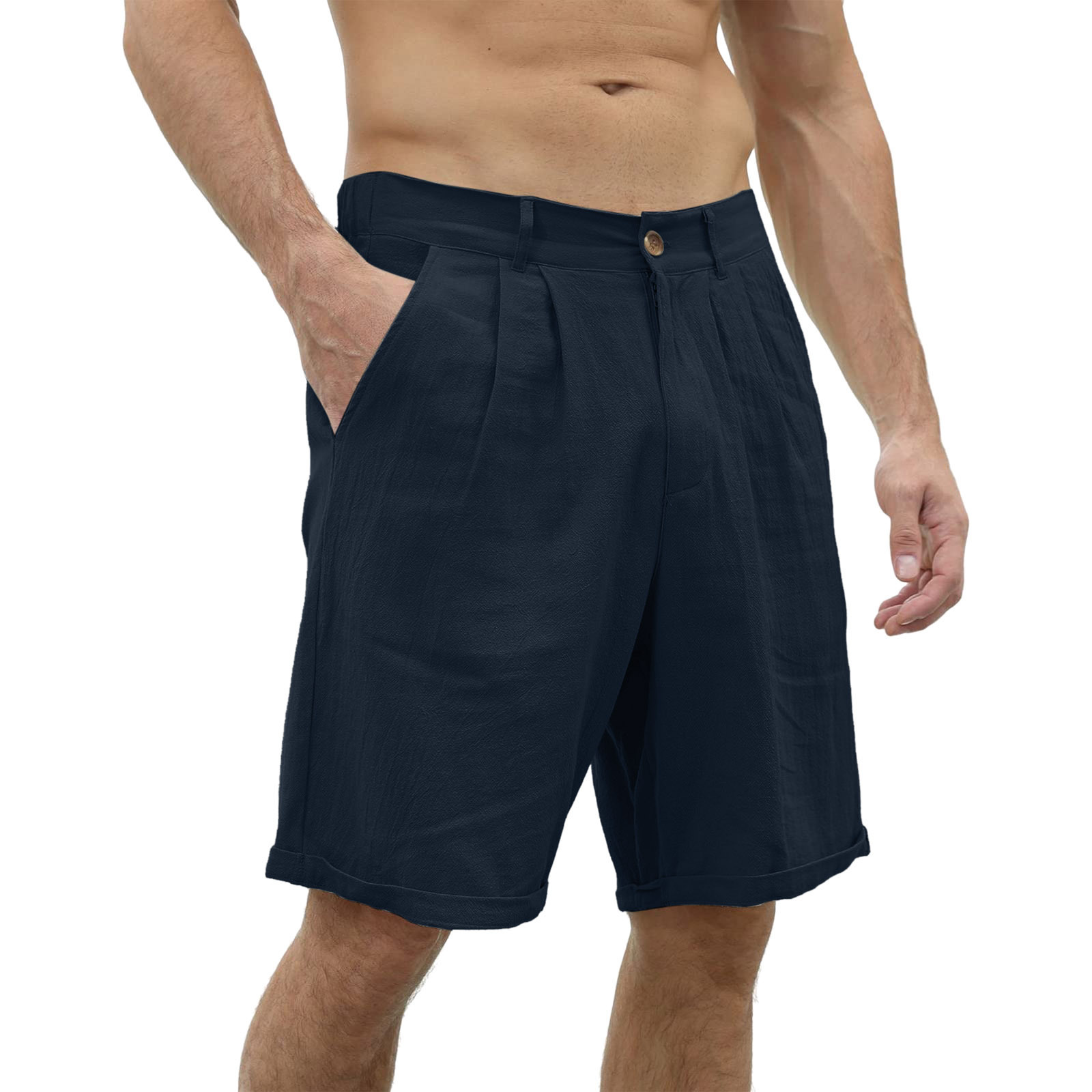 Men's Shorts Linen Shorts Summer Shorts Beach Shorts Pocket Plain Comfort Breathable Outdoor-Comfort & Reliable
