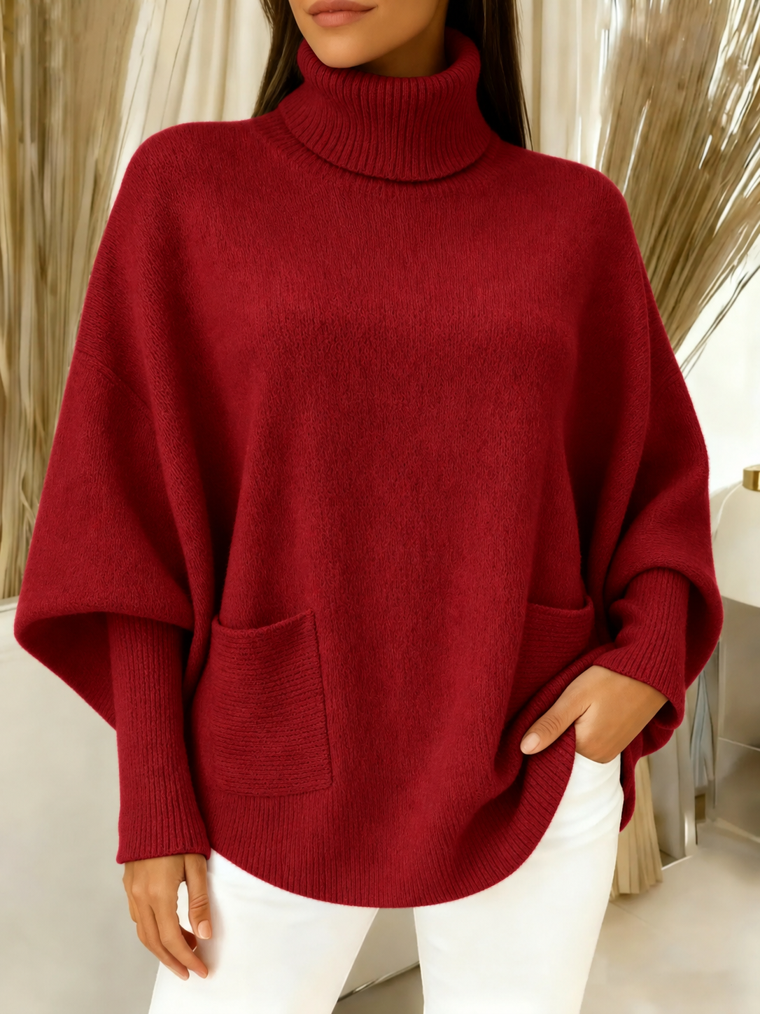 🎄 New Arrivals🔥Women's Fashionable Casual Solid-Color High-Neck Sweater