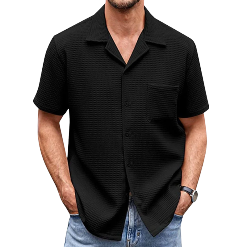 Men's Cotton Linen Casual Button Down Short Sleeve Shirt-Comfort & Reliable