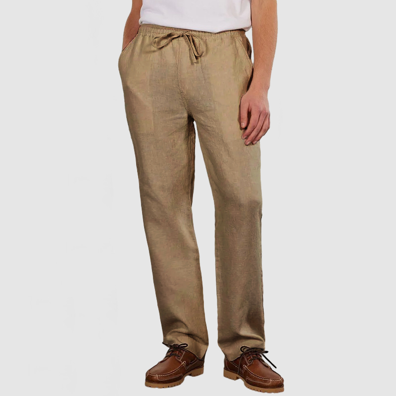 Men's Daily Casual Cotton Linen Lace-Up Trousers-Comfort & Reliable