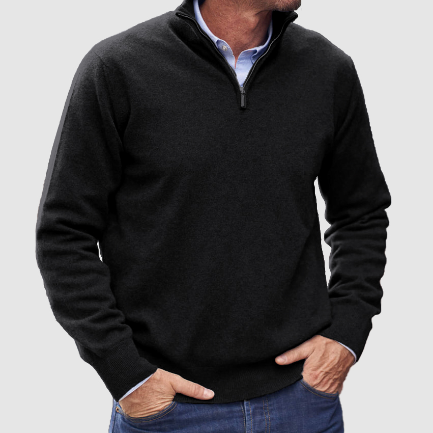 Men's Cashmere Zipper Basic Sweater-Comfort & Reliable